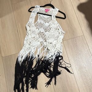 Betsey Johnson Cream Crochet Top